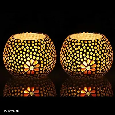 Heaven Decor Mosaic6 Glass Tealight Candle Holders(Setof 2)?-thumb0