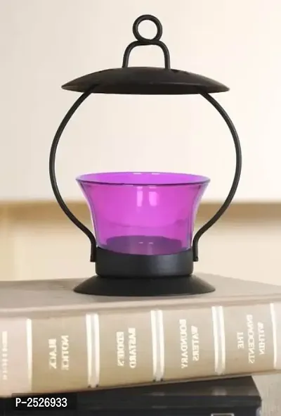 Purple Glass Tealight Candle Holder