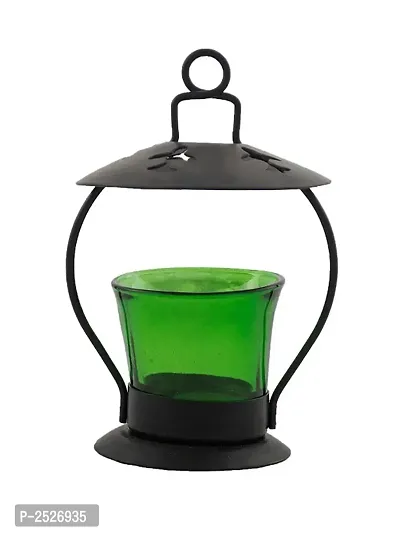 Green Glass Tealight Candle Holder