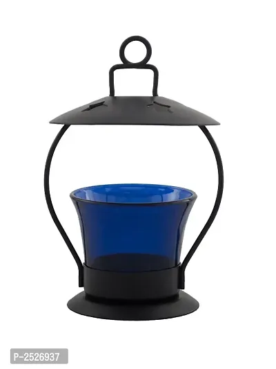 Blue Glass Tealight Candle Holder-thumb0