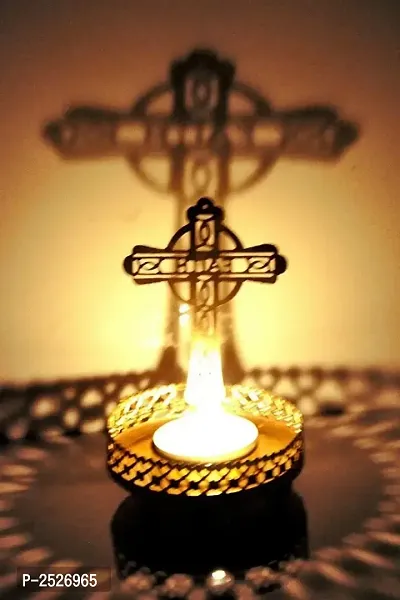 Shadow Christmas Cross Tealight Candle Holder