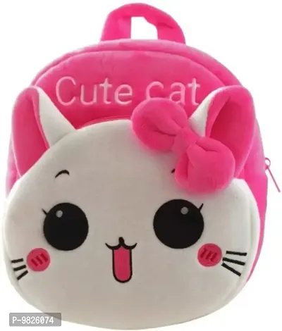 Heaven Decor Cute Cat design character kids school bag Backpack (Pink12 L) for child /baby/ boy/ girl soft cartoon character bag gifted School Bag-thumb0
