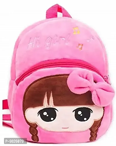 Heaven Decor HiGirl design character kids school bag Backpack (Pink 12 L) for child /baby/ boy/ girl soft cartoon character bag gifted School Bag-thumb0