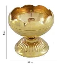 Heaven decor Brass Akhand Jyot| Decorative Brass Oil Lamp | Brass Table Diya Brass (Pack of 2) Table Diya Set-thumb1