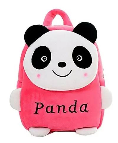 Sarvagya Kids School Bag Panda Soft Plush Backpacks Cartoon Boys & Girls 2-5 Years (Pink)