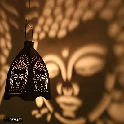 Heaven Decor Decorative Hanging Buddha Tealight Candle Holder Lantern Indoor outdoor Home Decorati  Black