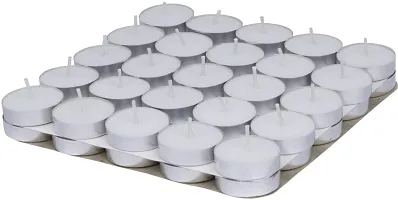 Heaven Decor 1.5-2 Hrs Burning White Unscented Tealight Candles Pack Of 50-thumb1