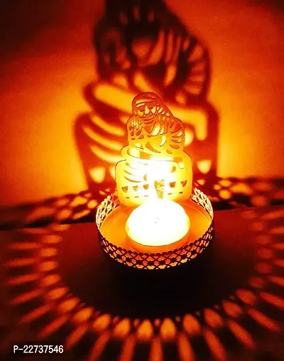 Heaven Decor Shadow Sai Baba Ji Metal Tealight Candle Holder
