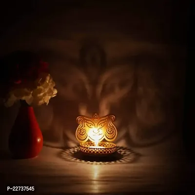 Heaven Decor Shadow Durga Mata Ji Metal Tealight Candle Holder-thumb0