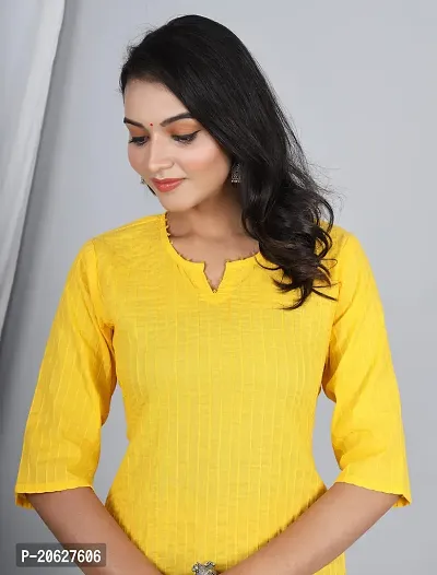Buy Sudhi Kurtis Presents Designer Cotton Pintuks V neck Short Kurta kurtis For Women Girls x small Yellow Online In India At Discounted Prices