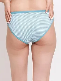 Stylish Cotton Blend Striped Brief for Women, Pack of 6-thumb1