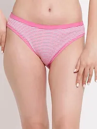 Stylish Cotton Blend Striped Brief for Women, Pack of 6-thumb1