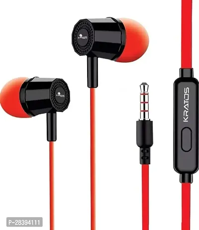 Stylish Red Headphones Wired - 3.5 MM Single Pin Headphones