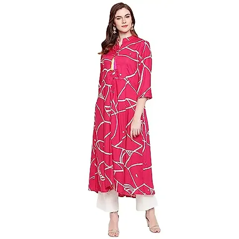 Ammi Jaan Flared Rayon Kurta