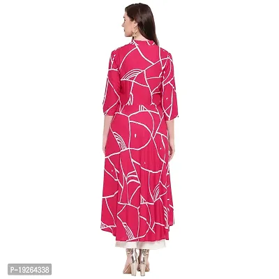 Ammi Jaan Printed Flared Rayon Kurta-thumb2