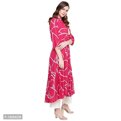 Ammi Jaan Printed Flared Rayon Kurta-thumb3