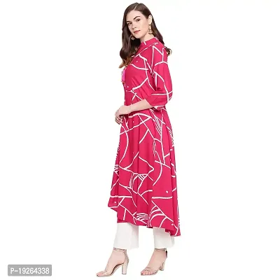 Ammi Jaan Printed Flared Rayon Kurta-thumb4