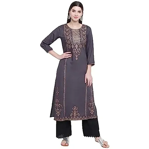 Stylish Rayon Straight Printed Kurta