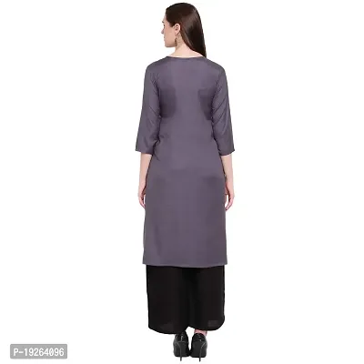 Ammi Jaan Solid A-line Double Pocket Stylish Rayon Kurta-thumb2