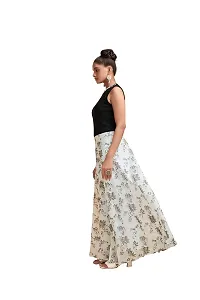 K MORE CREATION Women Polyester Cream Color Printed Free Size sharara (101-CREAM)-thumb2