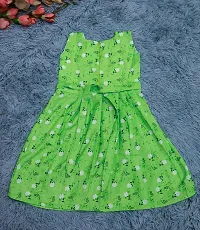 GREEN STYLISH FLOWSOME  ROUND NECK FOR GIRLS FROCK-thumb2