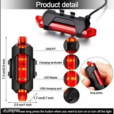 Bicycle Back Light USB Rechargeable LED Bicycle Back Light Headlamp (Red/Black) | Shop Now