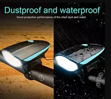 Bicycle Headlight and Horn 2 in 1 - Rechargeable Waterproof Device with 140DB Sound LED Front Light, with Free ValveLight-thumb2