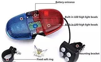 Sound Bike LED Light Kids Electronic Horn Siren Cycle Horn, 6 LED Cycle Light 4 Sounds Trumpet Cycle Bell for Bicycle Siren Cycle Bell, Warning Safety Light with free red color rechargable back light-thumb3