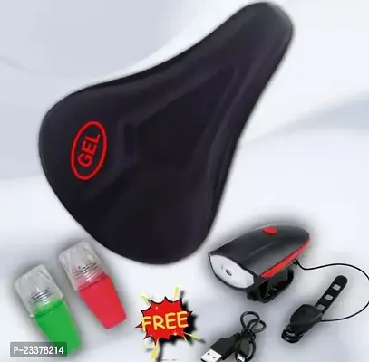 Elevate Your Cycling Experience with Ranger Bicycle Gel Saddle Cover - Includes FREE Chargeable Light, Horn, and Valve Light-thumb0