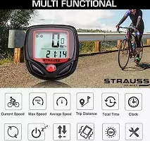 14 Function Waterproof Bicycle Computer - Odometer Speedometer Cyclocomputer with Free 2-Piece Black Hub Step-thumb1