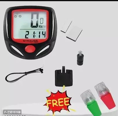 Bicycle Computer Odometer Speedometer | Waterproof LCD Display, Lightweight, Multi-Function | Auto Sleep  Wake | Free 2 Valve Lights