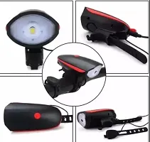 REBOUND 2-in-1 USB Rechargeable Bicycle/Bike Horn LED Front Light (3 modes) (Black, Blue)-thumb2