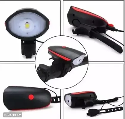 REBOUND 2-in-1 USB Rechargeable Bicycle/Bike Horn LED Front Light (3 modes) (Black, Blue)-thumb3