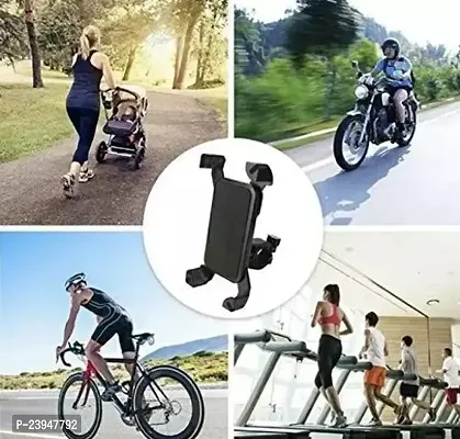 AlexVyan Universal 360 Degree Adjustable Mobile Phone Holder for Bicycle | Bike | Motorcycle | Ideal for Maps | Navigation | Charging - Black Motorcycle Mobile Holders-thumb2