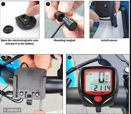 Bicycle Computer Odometer Speedometer | Waterproof LCD Display, Lightweight, Multi-Function | Auto Sleep  Wake | Free 2 Valve Lights-thumb3