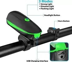 2 In 1 Rechargeable Bike Horn And Super Bright Light With 3 Modes Light And Bell LED Front Light  (Multicolours)-thumb3