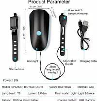 2 In 1 Rechargeable Bike Horn And Super Bright Light With 3 Modes Light And Bell LED Front Light  (Multicolours)-thumb1