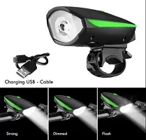 2 In 1 Rechargeable Bike Horn And Super Bright Light With 3 Modes Light And Bell LED Front Light  (Multicolours)-thumb2