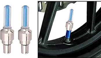 LED Tyre Valve Cap Light for Bike - Blue (Pack of 2) for TVS Apache RTR 160-thumb1