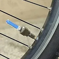 LED Tyre Valve Cap Light for Bike - Blue (Pack of 2) for TVS Apache RTR 160-thumb2