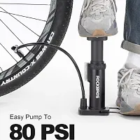 Bike Floor Pump Portable Bicycle Foot Pump Air Pump Compatible with Presta  Schrader Valve Tire Pump Lightweight Hand Foot Activated Tire Inflator for Road Bike Mountain Bike Balls (Black)-thumb1