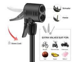 Bike Floor Pump Portable Bicycle Foot Pump Air Pump Compatible with Presta  Schrader Valve Tire Pump Lightweight Hand Foot Activated Tire Inflator for Road Bike Mountain Bike Balls (Black)-thumb2