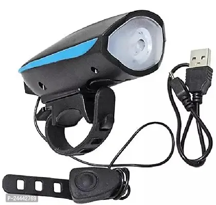 2-in-1 Rechargeable - Cycle Light (3 Modes) Cycle Light and Horn/Cycle Lights Rechargeable Waterproof (140 dB) Cycle Light (Blue,Black)