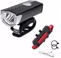 Bike Light Rechargeable Bicycle Front and rear light LED Front Rear Light Combo  (Black)-thumb1