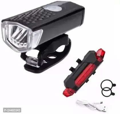 Bike Light Rechargeable Bicycle Front and rear light LED Front Rear Light Combo  (Black)-thumb2