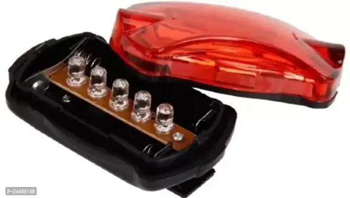 Cycle Tail Light 5 LED Flashing Light 6 Modes (Black, Red) LED Rear Break Light  (Red)-thumb3