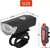 LED Bike/Bicycle Headlight and Taillight Set combo, 3 Light Modes LED Front Rear Light Combo  (Multicolours)-thumb2