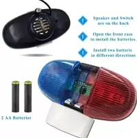 Bicycle Police Sound LED Light + 4 Loud Siren Sound Trumpet Cycling Horn Bells, Cycle Bells (Multicolor)-thumb2