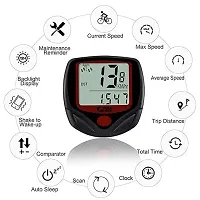 Cycle Speedometer | Waterproof Bicycle Odometer | 14 in 1 Function Speedometer | Speed Meter | Cycle Meter Speed Sensor | Wired Cyclocomputer for Cycles (Pack of 1)-thumb2