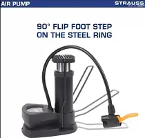 Mini Foot Air Pump | Foot Activated Floor Air Pump with Gauge | Portable Balloon, Bicycle, Float, Football Pump, Handball Pump, Inflatable Furniture Pump  (Black)-thumb3